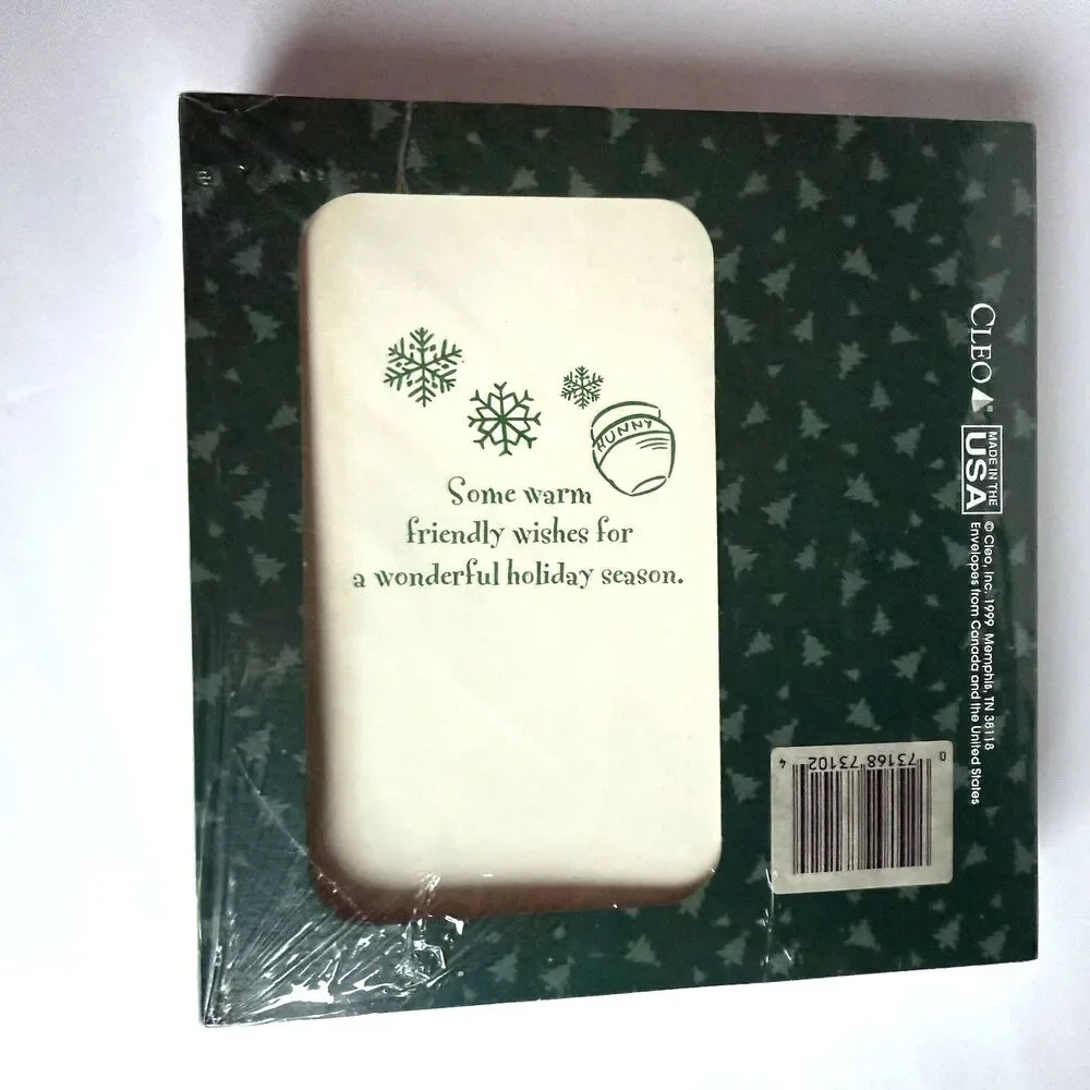 VTG Disney Winnie The Pooh Tigger Snowman Christmas Cards Xmas 16 Cards Opened
